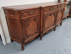 French Burr Walnut-Walnut Parquetry Top Three Door Sideboard | Antique & Vintage | Moonee Ponds Antiques | Australia Wide Delivery