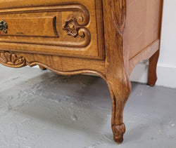 Vintage French Light Oak Louis XV Style Chest of Three Drawers | Antique & Vintage | Moonee Ponds Antiques | Australia Wide Delivery