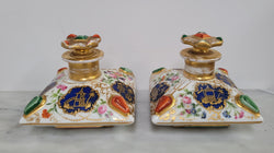 Rare Pair of Cushion Shaped Old Paris Porcelain Scent Bottles | Antique & Vintage | Moonee Ponds Antiques | Australia Wide Delivery