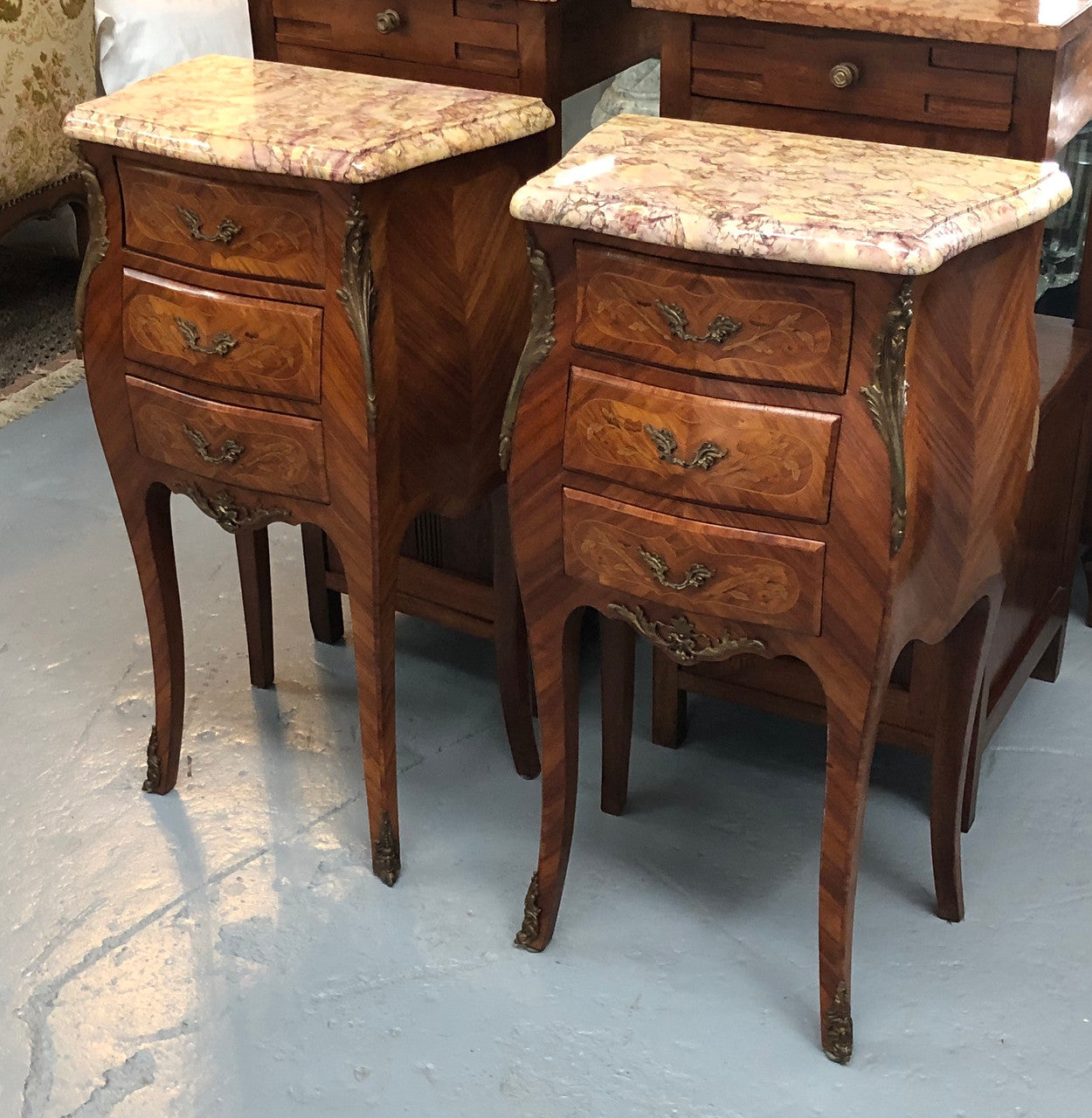 Pair of French Mini Commode Bedsides | Antique & Vintage | Moonee Ponds Antiques | Australia Wide Delivery