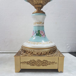 French White and Turquoise Ace Decor De Paris Porcelain Vase | Antique & Vintage | Moonee Ponds Antiques | Australia Wide Delivery