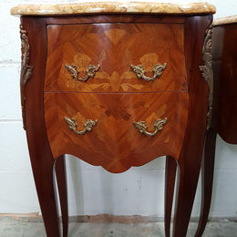 Pair of French Marquetry Inlaid Bedsides Cabinets