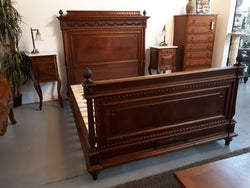 Henry II French Walnut 19th Century Queen Size bed | Antique & Vintage | Moonee Ponds Antiques | Australia Wide Delivery
