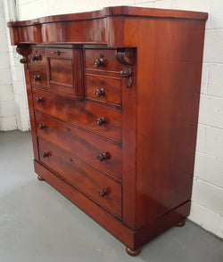 Victorian Flame Mahogany Chest Of Eight Drawers | Antique & Vintage | Moonee Ponds Antiques | Australia Wide Delivery