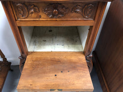 Single French Carved Bedside With Inset Marble Top | Antique & Vintage | Moonee Ponds Antiques | Australia Wide Delivery