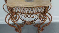 French Style Ornate Wrought Iron Marble Top Table | Antique & Vintage | Moonee Ponds Antiques | Australia Wide Delivery