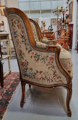 Pair Of French Walnut Tapestry Covered Armchairs | Antique & Vintage | Moonee Ponds Antiques | Australia Wide Delivery
