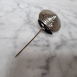 Art Deco Black & Silver Hat Pin