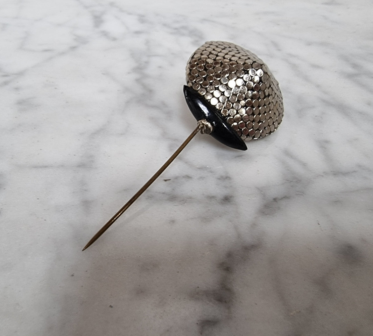 Art Deco Black & Silver Hat Pin