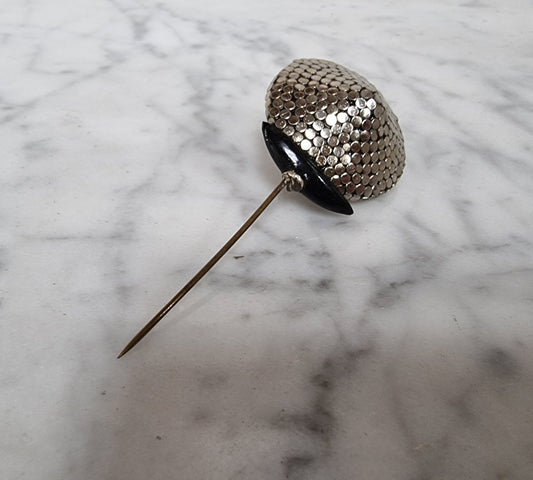 Art Deco Black & Silver Hat Pin