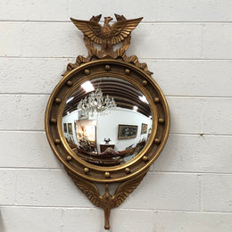 Rare Wooden Framed Convex Mirror