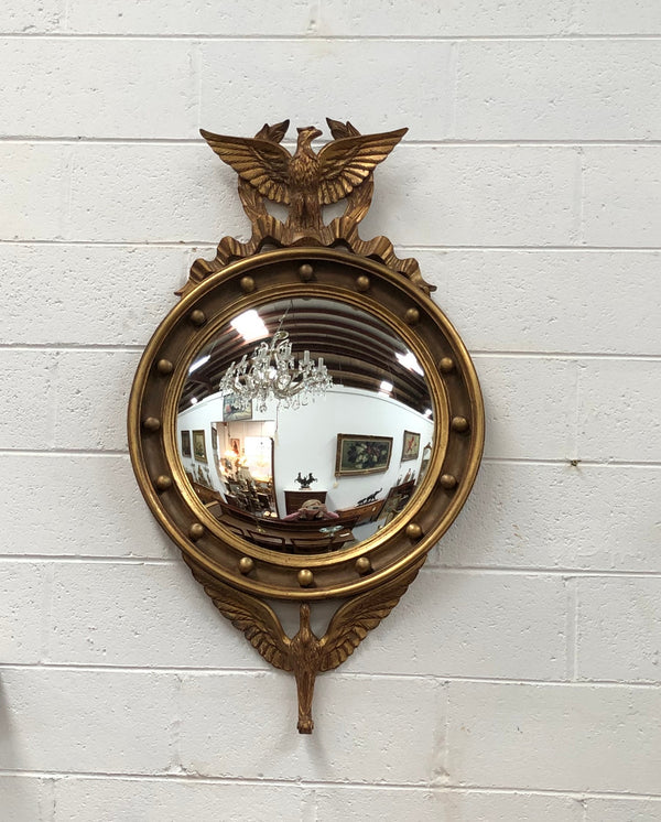 Rare Wooden Framed Convex Mirror