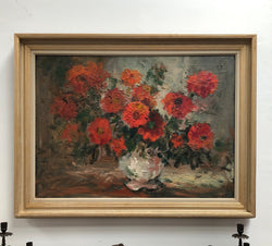 Lovely Floral Oil Painting On Canvas | Antique & Vintage | Moonee Ponds Antiques | Australia Wide Delivery