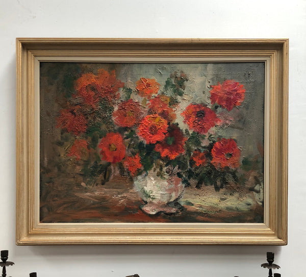 Lovely Floral Oil Painting On Canvas