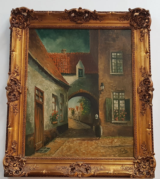 A sensational Antique 19th century oil on canvas painting signed by English artist G.Staps, in a beautiful carved gilt frame and is in good original condition.