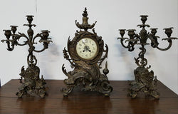 French Bronze Clock Set | Antique & Vintage | Moonee Ponds Antiques | Australia Wide Delivery