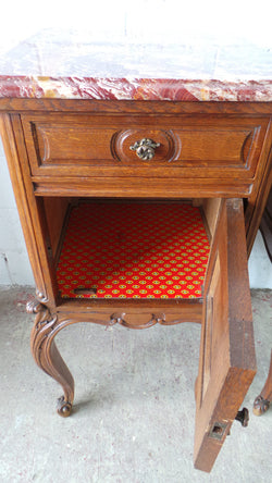 Fabulous Pair Of French Oak Bedside Cabinets | Antique & Vintage | Moonee Ponds Antiques | Australia Wide Delivery
