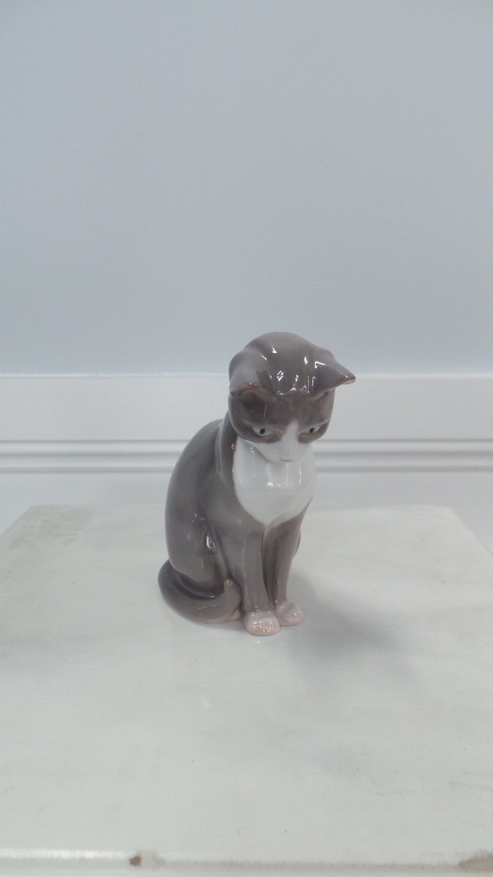 Beautiful Royal Copenhagen Grey Cat Statue | Antique & Vintage | Moonee Ponds Antiques | Australia Wide Delivery