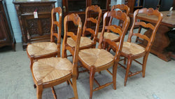 Set of Six French Fruit wood Ladder Back Chairs | Antique & Vintage | Moonee Ponds Antiques | Australia Wide Delivery