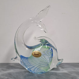 Murano Glass Latticino Swirl Fish