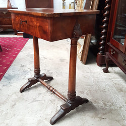 Continental Figured Mahogany Work Table | Antique & Vintage | Moonee Ponds Antiques | Australia Wide Delivery