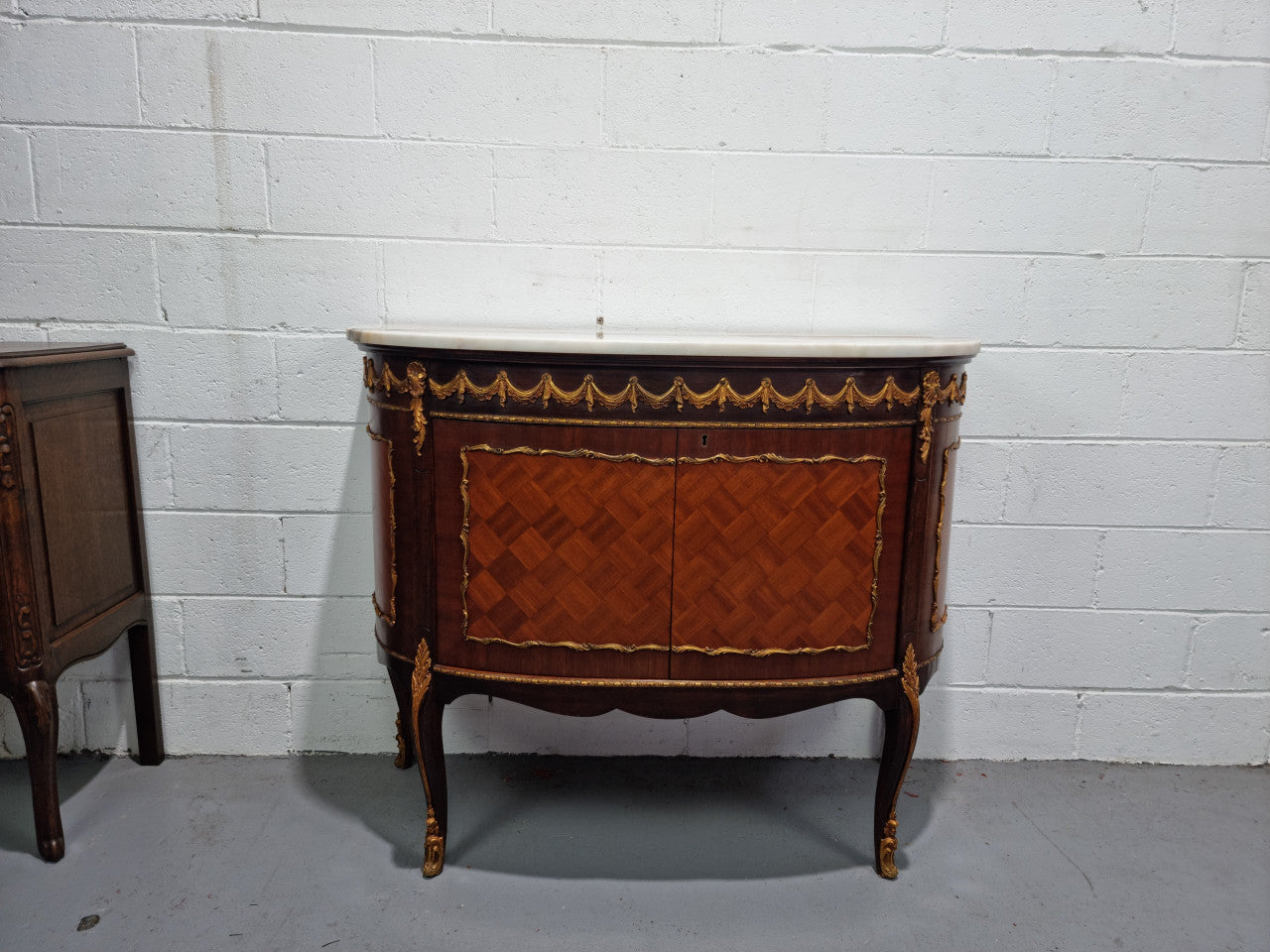 French Style Marble Top Two Door Buffet With Beautiful Decorative Mounts | Antique & Vintage | Moonee Ponds Antiques | Australia Wide Delivery