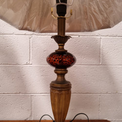 Beautiful Pair of Metal & Glass Lamp Bases with New Gold Shades | Antique & Vintage | Moonee Ponds Antiques | Australia Wide Delivery