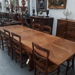 French Oak Spanish Style Extension Table