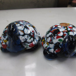 Pair Of Murano Glass Turtles