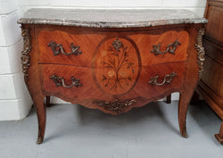 Superb Louis XV Style French Walnut Floral Inlaid Commode | Antique & Vintage | Moonee Ponds Antiques | Australia Wide Delivery