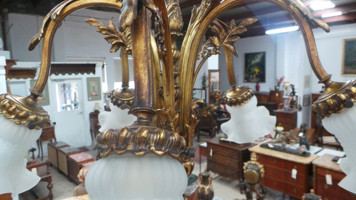 French Gilt Bronze Chandelier | Antique & Vintage | Moonee Ponds Antiques | Australia Wide Delivery