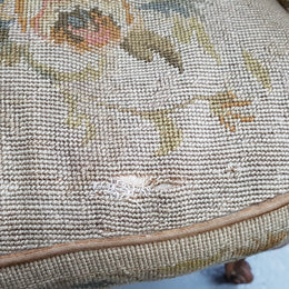French Wing Back Tapestry Arm Chair