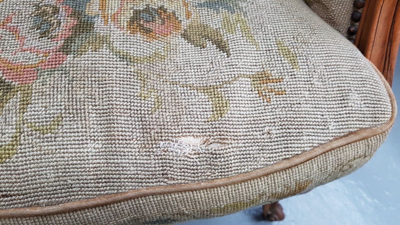 French Wing Back Tapestry Arm Chair | Antique & Vintage | Moonee Ponds Antiques | Australia Wide Delivery