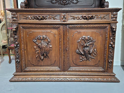 Grand French Oak Gothic Style Buffet With Amazing Detailed Carvings | Antique & Vintage | Moonee Ponds Antiques | Australia Wide Delivery