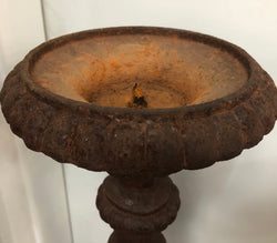 Rustic French Pair Of Tall Heavy Cast Iron Candlesticks | Antique & Vintage | Moonee Ponds Antiques | Australia Wide Delivery