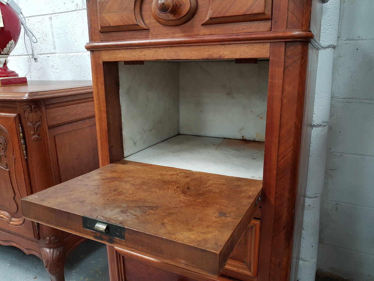 19th Century Louis XV Style French Walnut Drawers With Inset Marble Top | Antique & Vintage | Moonee Ponds Antiques | Australia Wide Delivery