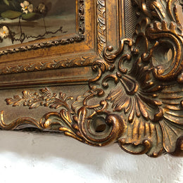 Beautiful French Framed Floral Oil On Canvas