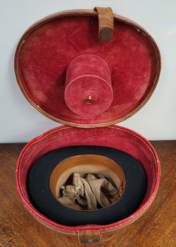 Black Silk Top Hat Manufactured by The Buzolich Family, Melbourne Between 1910 – 1927 (Now City Hatters Flinders Street) | Antique & Vintage | Moonee Ponds Antiques | Australia Wide Delivery