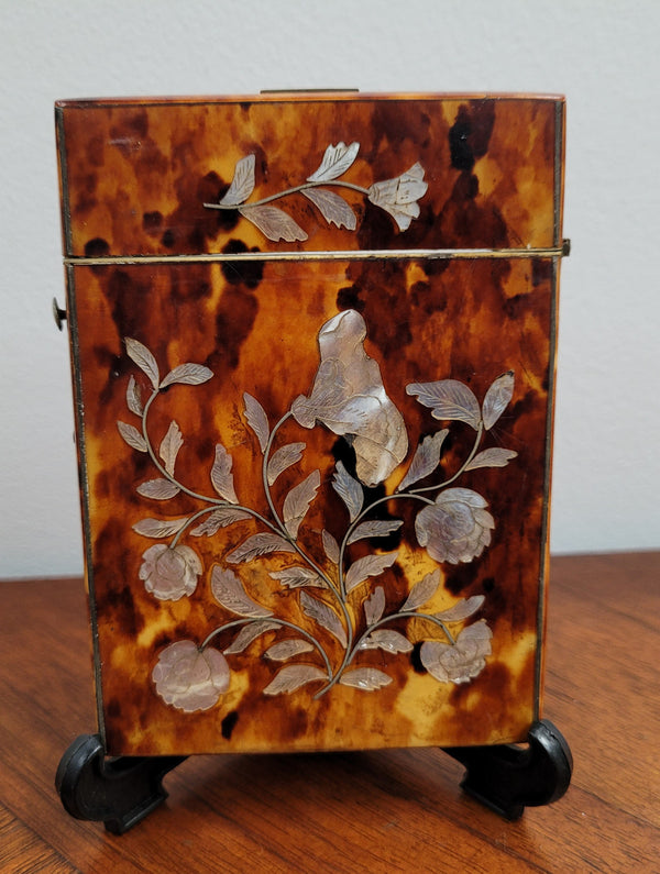 Victorian Tortoiseshell and Mother of Pearl card case.