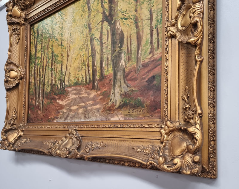Amazing French signed oil on canvas painting of trees, it is framed in a lovely gilt frame. In good original condition. Please see photos as they form part of the description.