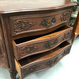 Beautiful French Oak Carved Commode