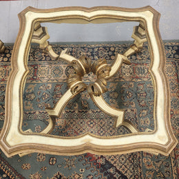 One of a pair of stunning Vintage Italian painted Florentine coffee tables. Very decorative and hard to find. Price of $1695 is for each table.