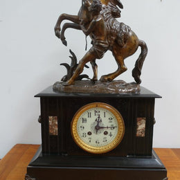 French Clock With A Marly Horse