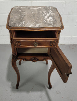 Single Carved French walnut Bedside Cabinet | Antique & Vintage | Moonee Ponds Antiques | Australia Wide Delivery