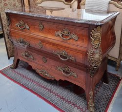 French Louis XVI Style Three Drawer Commode With Amazing Coloured Marble | Antique & Vintage | Moonee Ponds Antiques | Australia Wide Delivery