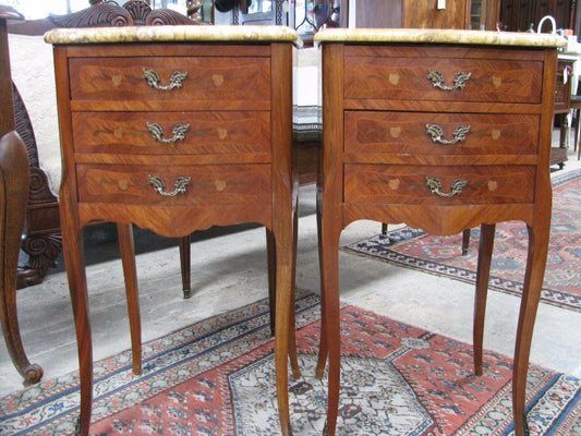 Pair Of French Commode Bedside Cabinets