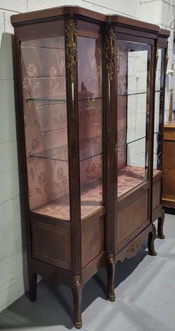 French Louis XV Style Large Walnut Display Cabinet | Antique & Vintage | Moonee Ponds Antiques | Australia Wide Delivery