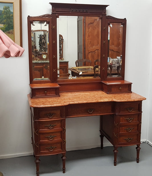 Rare French Mahogany Louis XVI Dressing Table