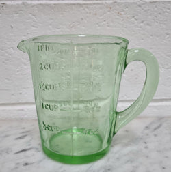 Vintage Green Depression Glass Measuring Jug | Antique & Vintage | Moonee Ponds Antiques | Australia Wide Delivery