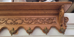 French Oak Hanging Wall Rack With Seven Hooks | Antique & Vintage | Moonee Ponds Antiques | Australia Wide Delivery